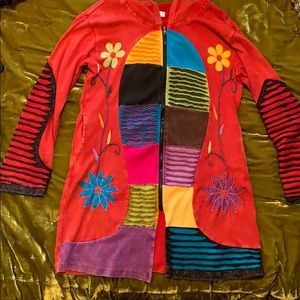 The Collection Royal zip-up floral hoodie